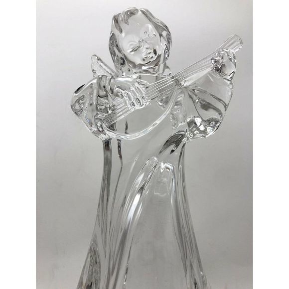Mikasa‎ Lead Crystal Angelic Mandolin Figurine Herald Collection 8" Germany - Picture 4 of 11